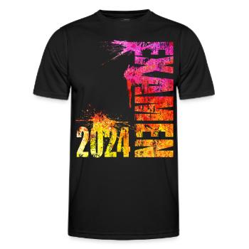 Examen 2024 - Männer Funktions-T-Shirt - Schwarz - Vorne - AI Model Male 178 dark (178cm)