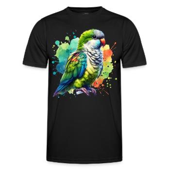 Monk Parakeet Gift - Men's Functional T-Shirt - black - Front - AI Model Male 178 dark (178cm)