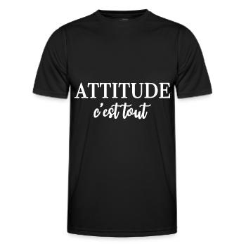 ATTITUDE c'est tout - Men's Functional T-Shirt - black - Front - AI Model Male 178 dark (178cm)