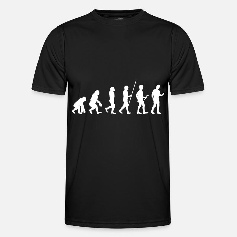 Evolution Smartphone Generation - Männer Funktions-T-Shirt - Schwarz