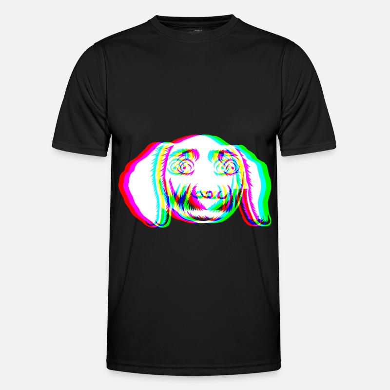 EDM - Chien - Glitch Rave Style T-shirt sport Homme