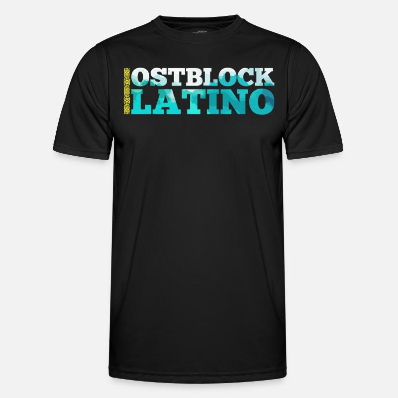Ostblock Latino Kasache Kasachstan Geschenk - Männer Funktions-T-Shirt - Schwarz