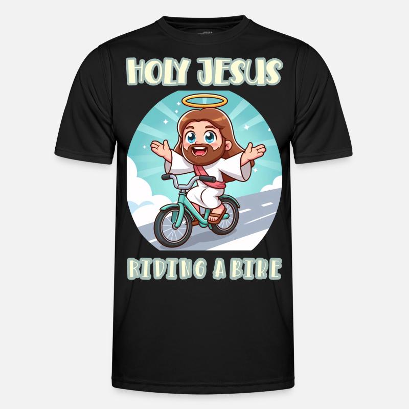 Saint Jésus à vélo T-shirt sport Homme
