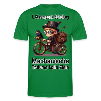 First Steampunk School Day - Men's Functional T-Shirt - kelly green - Front - AI Model Male 178 dark (178cm)