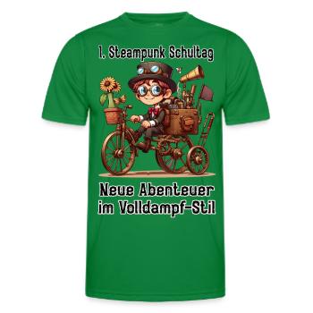First Steampunk School Day - Men's Functional T-Shirt - kelly green - Front - AI Model Male 178 dark (178cm)