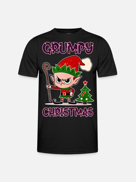 Grumpy Christmas Elf - Men's Functional T-Shirt - black