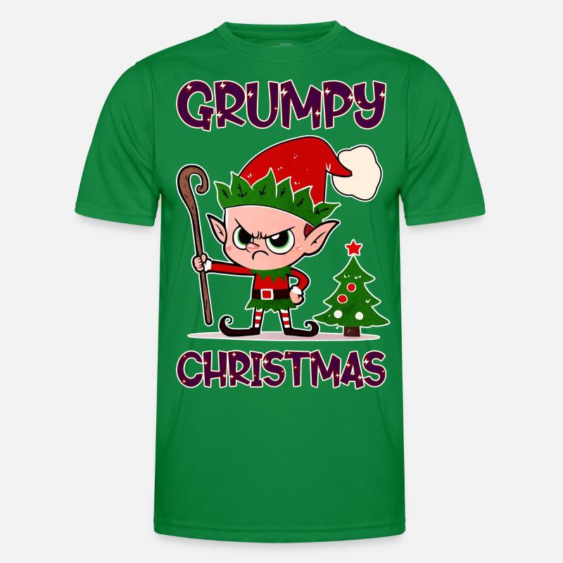Grumpy Christmas Elf Men's Functional T-Shirt