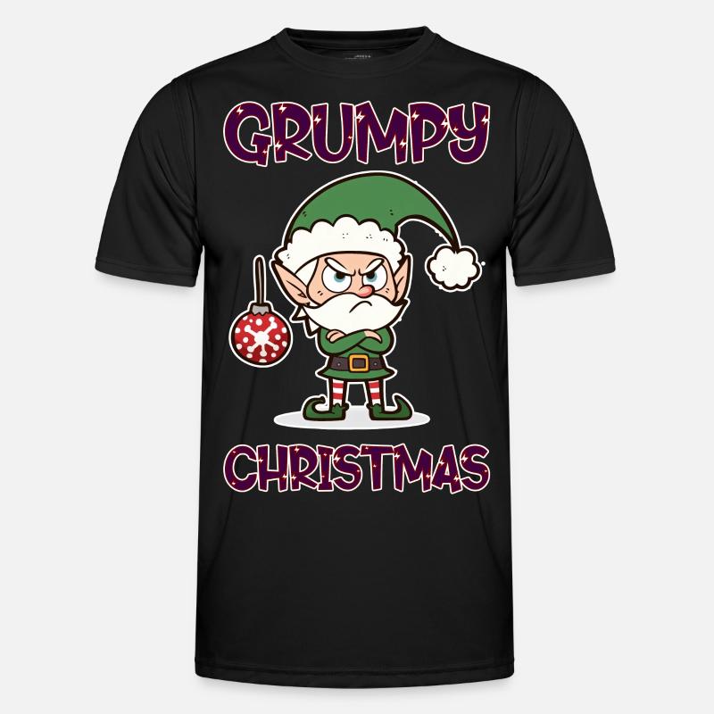 Grumpy Christmas Elf - Men's Functional T-Shirt - black