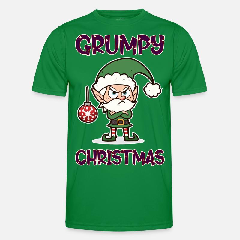 Grumpy Christmas Elf Men's Functional T-Shirt