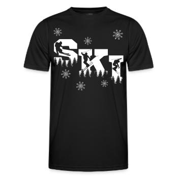 Ski Ski Vacances Piste Ski Piste Skieur Neige - T-shirt sport Homme - noir - Devant - AI Model Male 178 dark (178cm)