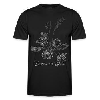 Plante carnivore (Drosera rotundifolia) - T-shirt sport Homme - noir - Devant - AI Model Male 178 dark (178cm)