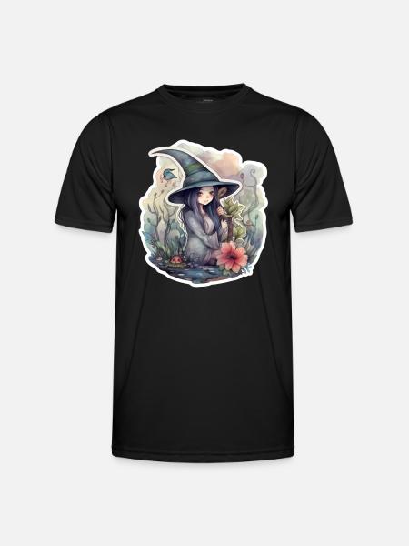 Sorcière douce dans l’eau - T-shirt sport Homme - noir