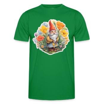 Dwarf in a flower meadow - Men's Functional T-Shirt - kelly green - Front - AI Model Male 178 dark (178cm)