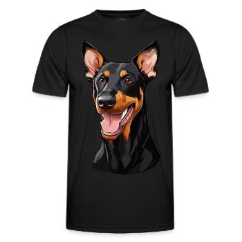Geschenk für Dobermann Besitzer - Männer Funktions-T-Shirt - Schwarz - Vorne - AI Model Male 178 dark (178cm)