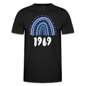 Blue Rainbow Année de naissance née en 1969 - T-shirt sport Homme - noir - Devant - AI Model Male 178 dark (178cm)