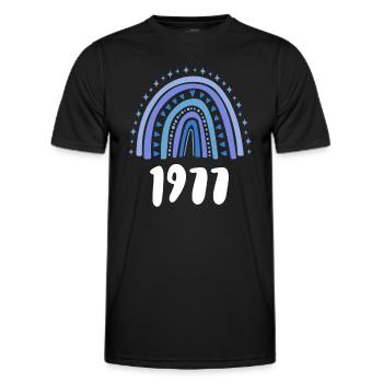 Blue Rainbow Année de naissance née en 1977 - T-shirt sport Homme - noir - Devant - AI Model Male 178 dark (178cm)