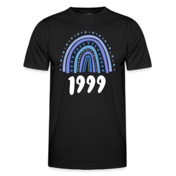 Blau Regenbogen Geburtsjahr Jahrgang 1999 - Männer Funktions-T-Shirt - Schwarz - Vorne - AI Model Male 178 dark (178cm)