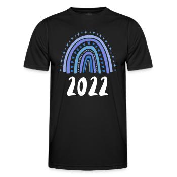 Arc-en-ciel bleu Année de naissance 2022 - T-shirt sport Homme - noir - Devant - AI Model Male 178 dark (178cm)