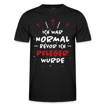 Pfleger Spruch Pflegekraft Lustig Pfleger Geschenk - Männer Funktions-T-Shirt - Schwarz - Vorne - AI Model Male 178 dark (178cm)