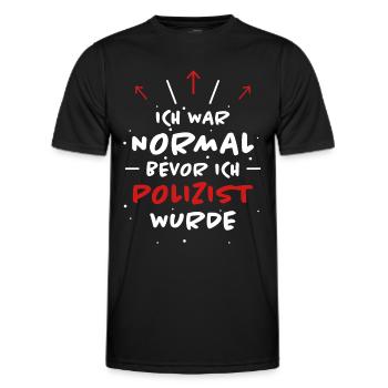 Polizist Spruch Polizei Lustiges Polizist Geschenk - Männer Funktions-T-Shirt - Schwarz - Vorne - AI Model Male 178 dark (178cm)