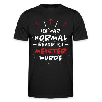 Meister Spruch Prüfung Lustiges Meister Geschenk - Männer Funktions-T-Shirt - Schwarz - Vorne - AI Model Male 178 dark (178cm)