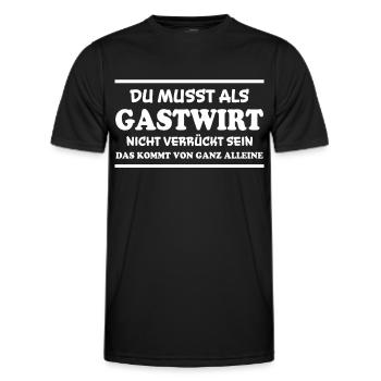 Gastwirt Spruch Kneipe Wirt Fun Gastwirt Geschenk - Männer Funktions-T-Shirt - Schwarz - Vorne - AI Model Male 178 dark (178cm)