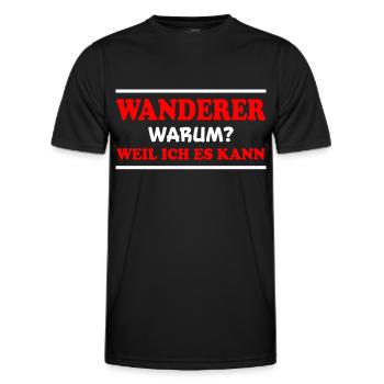 Wanderer Spruch Outdoor Lustiges Wandern Geschenk - Männer Funktions-T-Shirt - Schwarz - Vorne - AI Model Male 178 dark (178cm)