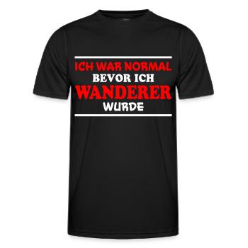 Wanderer Spruch Outdoor Lustiges Wandern Geschenk - Männer Funktions-T-Shirt - Schwarz - Vorne - AI Model Male 178 dark (178cm)