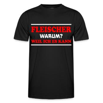 Fleischer Spruch Metzger Lustig Fleischer Geschenk - Männer Funktions-T-Shirt - Schwarz - Vorne - AI Model Male 178 dark (178cm)