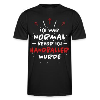 Handball Spruch Sport Lustiges Handballer Geschenk - Männer Funktions-T-Shirt - Schwarz - Vorne - AI Model Male 178 dark (178cm)
