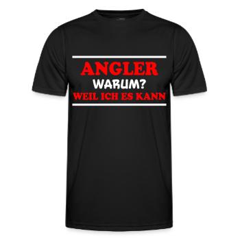 Angler Spruch Fische Angeln Meer Angler Geschenk - Männer Funktions-T-Shirt - Schwarz - Vorne - AI Model Male 178 dark (178cm)