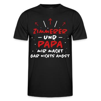 Zimmerer Spruch Zimmermann Witz Zimmerer Geschenk - Männer Funktions-T-Shirt - Schwarz - Vorne - AI Model Male 178 dark (178cm)
