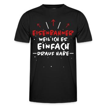 Eisenbahner Spruch Lokführer Eisenbahner Geschenk - Männer Funktions-T-Shirt - Schwarz - Vorne - AI Model Male 178 dark (178cm)