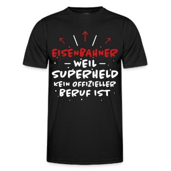 Eisenbahner Spruch Lokführer Eisenbahner Geschenk - Männer Funktions-T-Shirt - Schwarz - Vorne - AI Model Male 178 dark (178cm)
