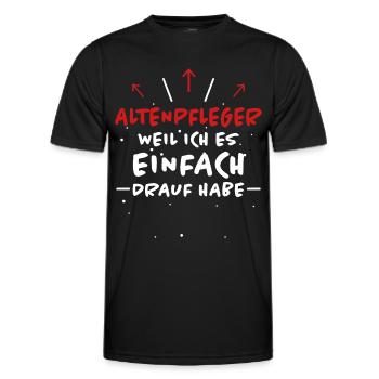 Altenpfleger Spruch Lustiges Altenpfleger Geschenk - Männer Funktions-T-Shirt - Schwarz - Vorne - AI Model Male 178 dark (178cm)
