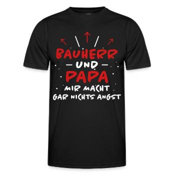 Bauherr Spruch Hausbau Richtfest Bauherr Geschenk - Männer Funktions-T-Shirt - Schwarz - Vorne - AI Model Male 178 dark (178cm)