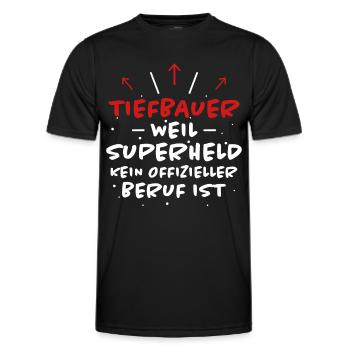 Tiefbauer Spruch Beruf Lustiges Tiefbauer Geschenk - Männer Funktions-T-Shirt - Schwarz - Vorne - AI Model Male 178 dark (178cm)
