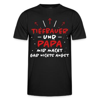 Tiefbauer Spruch Beruf Lustiges Tiefbauer Geschenk - Männer Funktions-T-Shirt - Schwarz - Vorne - AI Model Male 178 dark (178cm)