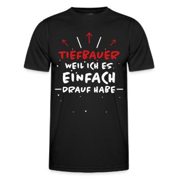 Tiefbauer Spruch Beruf Lustiges Tiefbauer Geschenk - Männer Funktions-T-Shirt - Schwarz - Vorne - AI Model Male 178 dark (178cm)