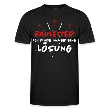 Bauleiter Spruch Baustelle Fun Bauleiter Geschenk - Männer Funktions-T-Shirt - Schwarz - Vorne - AI Model Male 178 dark (178cm)