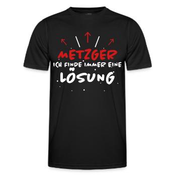 Metzger Spruch Fleischer Lustiges Metzger Geschenk - Männer Funktions-T-Shirt - Schwarz - Vorne - AI Model Male 178 dark (178cm)