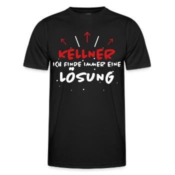Kellner Spruch Restaurant Lustige Kellner Geschenk - Männer Funktions-T-Shirt - Schwarz - Vorne - AI Model Male 178 dark (178cm)