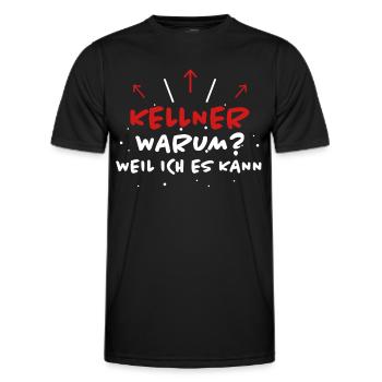 Kellner Spruch Restaurant Lustige Kellner Geschenk - Männer Funktions-T-Shirt - Schwarz - Vorne - AI Model Male 178 dark (178cm)