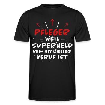 Pfleger Spruch Pflegekraft Lustig Pfleger Geschenk - Männer Funktions-T-Shirt - Schwarz - Vorne - AI Model Male 178 dark (178cm)