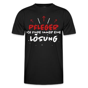 Pfleger Spruch Pflegekraft Lustig Pfleger Geschenk - Männer Funktions-T-Shirt - Schwarz - Vorne - AI Model Male 178 dark (178cm)