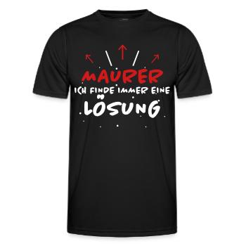 Maurer Spruch Baustelle Lustiges Maurer Geschenk - Männer Funktions-T-Shirt - Schwarz - Vorne - AI Model Male 178 dark (178cm)