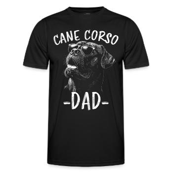 Cane Corso Italiano Papa Dad Cane Corso Gift - Men's Functional T-Shirt - black - Front - AI Model Male 178 dark (178cm)