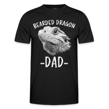 Dragon barbu disant papa drôle dragon barbu cadeau - T-shirt sport Homme - noir - Devant - AI Model Male 178 dark (178cm)