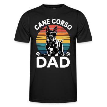 Cane Corso Italiano Papa Dad Cane Corso Gift - Men's Functional T-Shirt - black - Front - AI Model Male 178 dark (178cm)