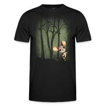 Animal in the forest little mouseenvironmental protection - Men's Functional T-Shirt - black - Front - AI Model Male 178 dark (178cm)